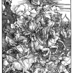 Grabado de Los cuatro jinetes del Apocalipsis de Durero obtenida de la Wikipedia