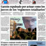 Portada de El Mundo sobre la sentencia por prevaricación contra Baltasar Garzón