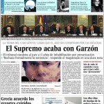 Portada de El País sobre la sentencia por prevaricación contra Baltasar Garzón